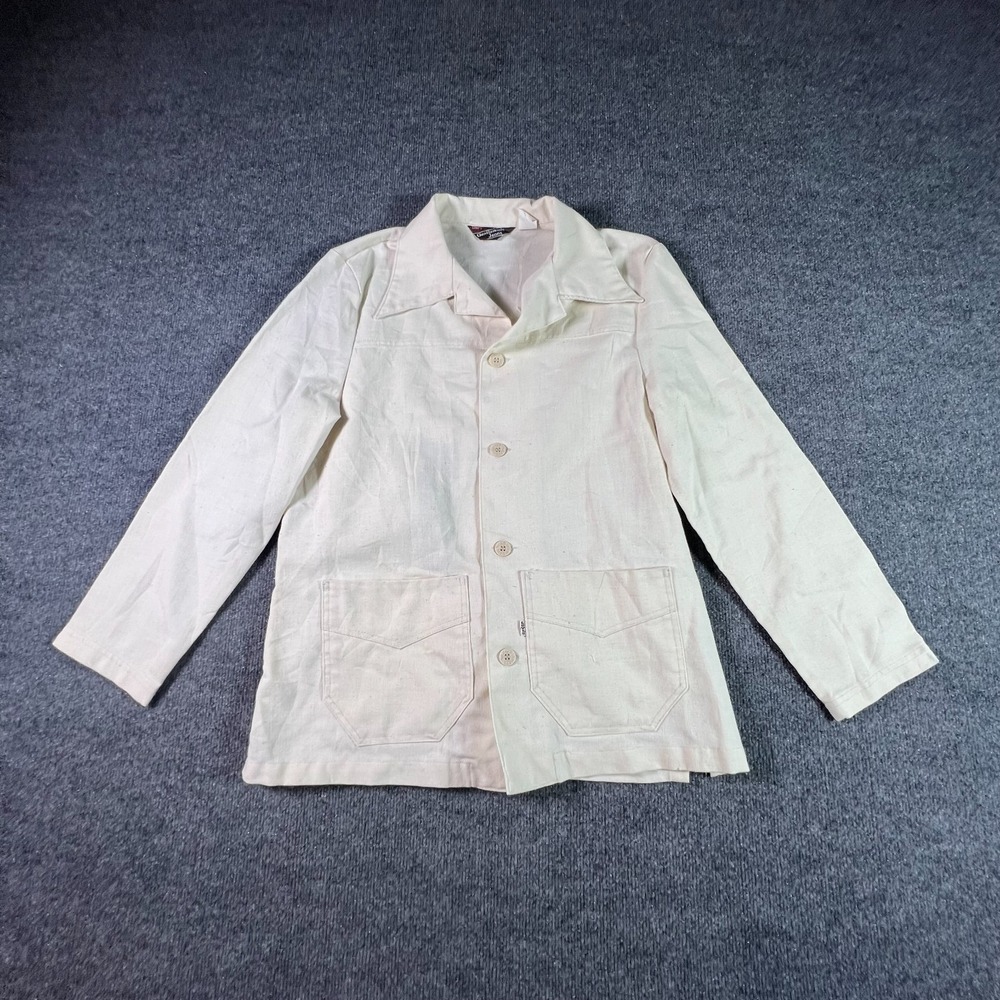 Vintage Levi's Gentleman’s Jeans Chore Jacket Men Medium Ivory Tiger Embroidered